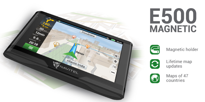 GPS навигация Navitel E500 MEGNETIC EU LIFETIME Безплатни актуализации - 5 инча 